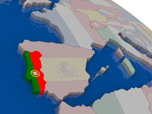 Portugal med flagga — Stockfoto