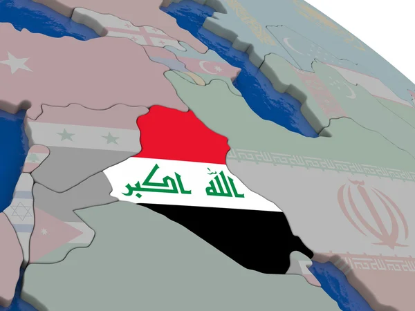 Irak met vlag — Stockfoto