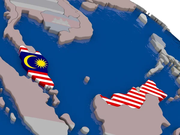 Malaysia with flag — Stock Photo, Image