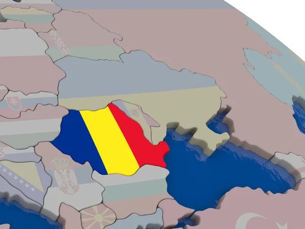 Roumanie avec drapeau — Photo