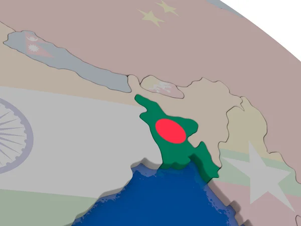 Bangladesh met vlag — Stockfoto