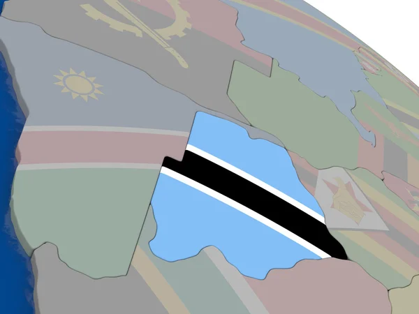Botswana z flagą — Zdjęcie stockowe