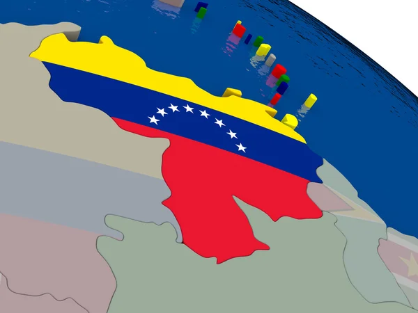Венесуэла с флагом — стоковое фото