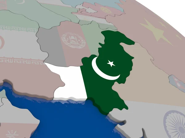 Pakistan med flagga — Stockfoto