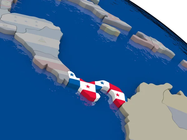 Panama bayrak ile — Stok fotoğraf