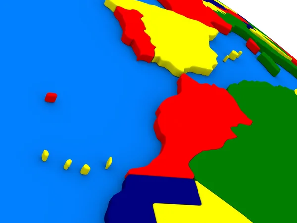 Morocco on colorful 3D globe — Stock Photo, Image