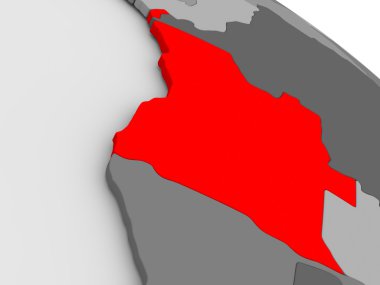 3d haritada kırmızı Angola'da