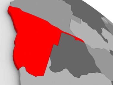 3d haritada kırmızı Namibya'da