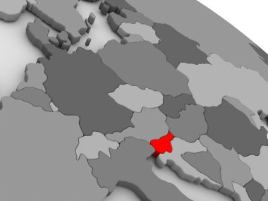 Kırmızı 3d harita Slovenya