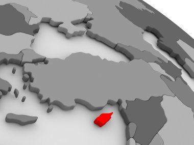 3d haritada kırmızı Kıbrıs