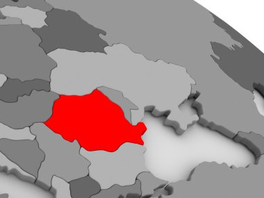 3d haritada kırmızı Romanya'da