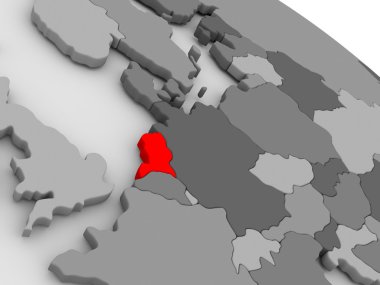 3d haritada kırmızı Hollanda'da