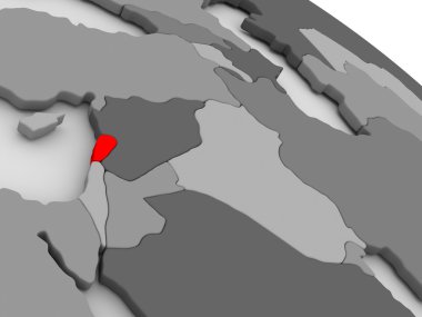 Lübnan'da 3d haritada kırmızı