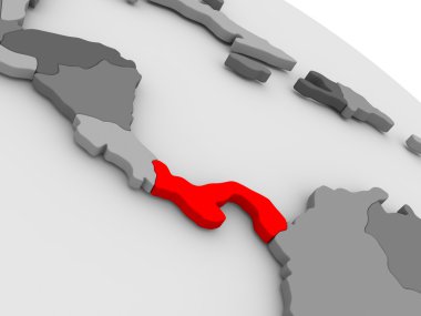 3d haritada kırmızı Panama