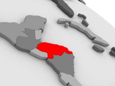 3d haritada kırmızı Honduras