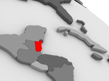 3d haritada kırmızı Belize