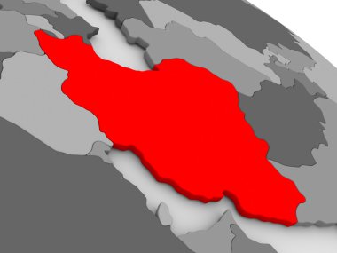 İran'da 3d haritada kırmızı