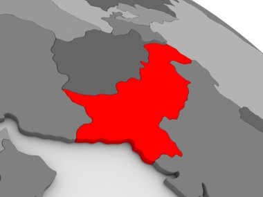3d haritada kırmızı Pakistan'da