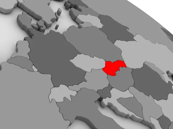 3 d マップ上の赤でスロバキア — ストック写真