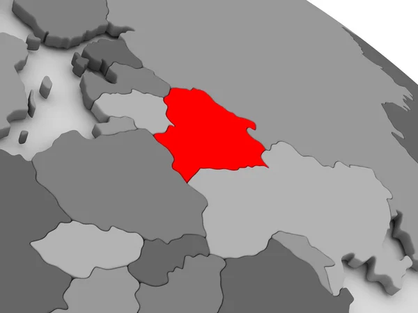 Wit-Rusland in het rood op 3d kaart — Stockfoto
