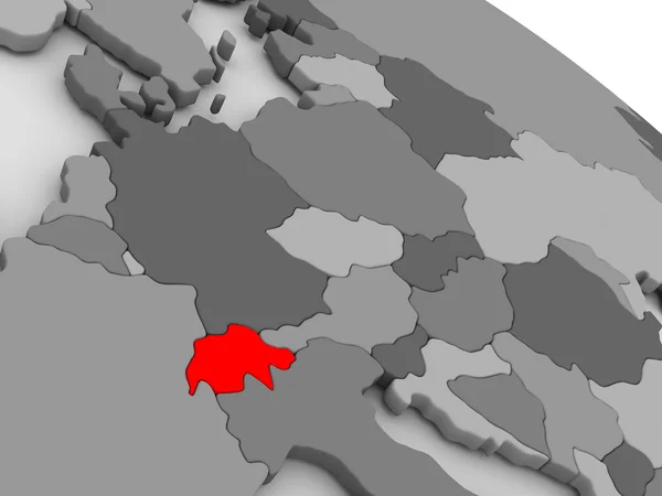 Szwajcaria w kolorze czerwonym na mapie 3d — Zdjęcie stockowe