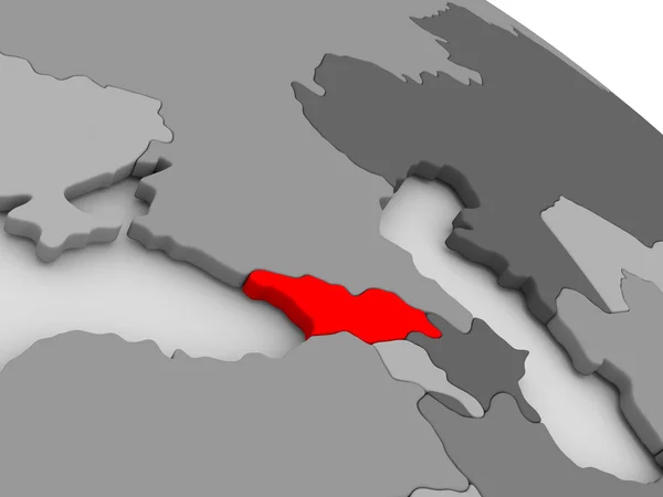 Georgia in red on 3D map — Stock Photo, Image