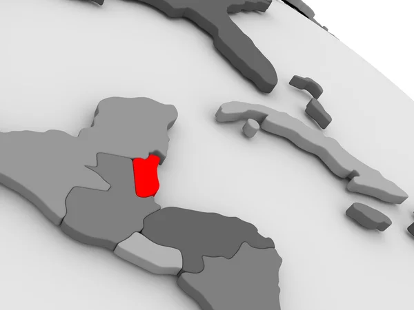 Belize piros a 3D-s Térkép — Stock Fotó