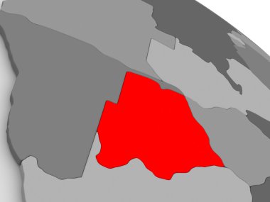 3d haritada kırmızı Botswana'da