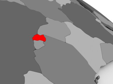 3d haritada kırmızı Ruanda'da