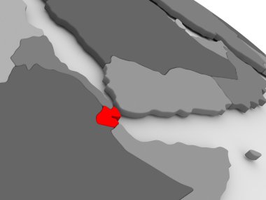 Cibuti kırmızı 3d harita üzerinde