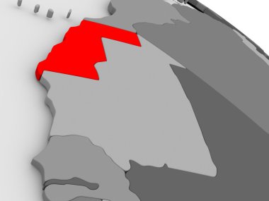 3d haritada kırmızı Sahra Westarn