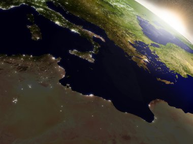 Tunus üzerinde gün doğumu