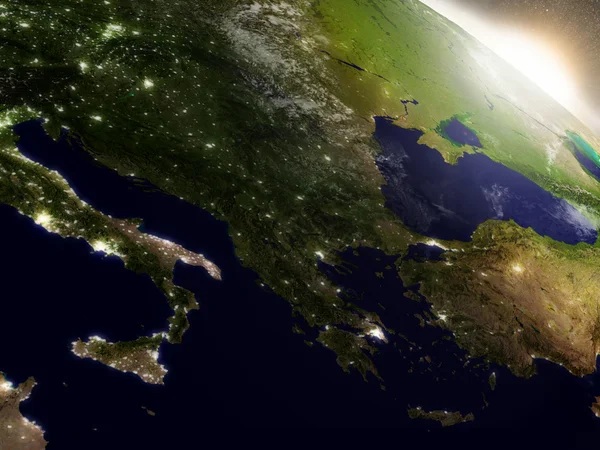 Napfelkelte Görögország felett — Stock Fotó