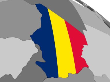 Çad bayrağı ile dünya üzerinde