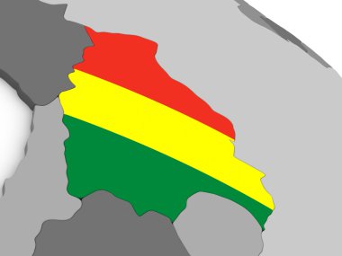 Bolivya bayrak ile dünya üzerinde