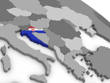 Hırvatistan bayrağı ile dünya üzerinde