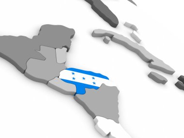 Honduras bayrağı ile dünya üzerinde