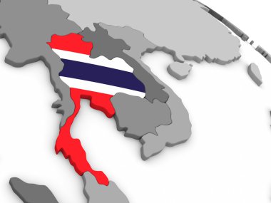 Tayland bayrağı ile dünya üzerinde