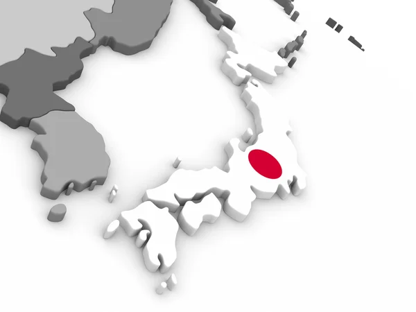 Japan on globe with flag — Stock Photo, Image