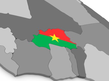 Burkina Faso bayrak ile dünya üzerinde