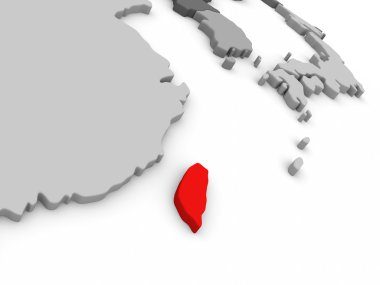 Tayvan bayrağı ile dünya üzerinde