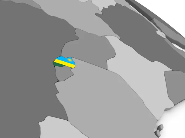 Руанда по всьому світу з прапором — стокове фото
