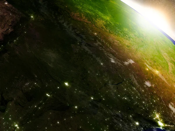 Paraguay gündoğumu sırasında uzaydan