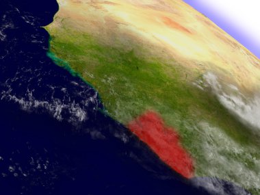 Uzaydan Liberya kırmızı ile vurgulandı