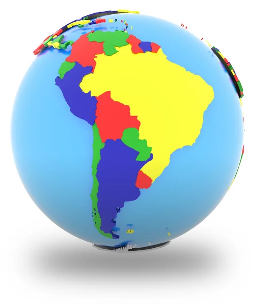 South America on the globe — Stock Photo, Image