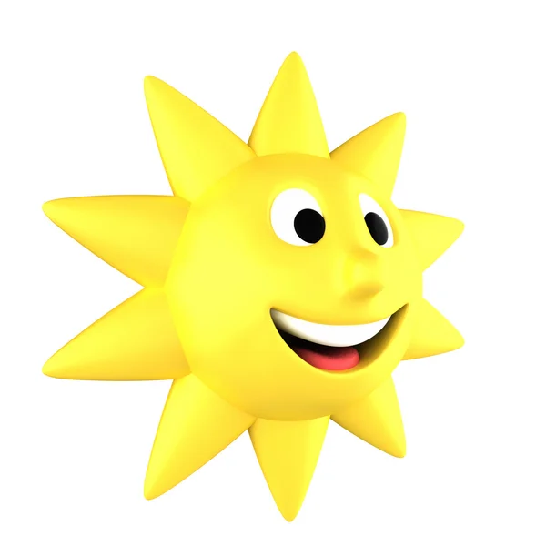 Желтое солнце улыбается — стоковое фото