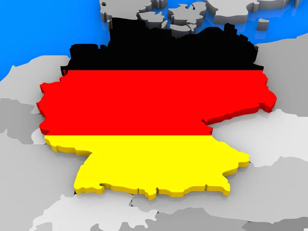 Германия выделяется на карте — стоковое фото