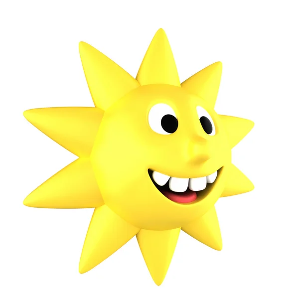 Yellow sun smiling — Stock Photo, Image