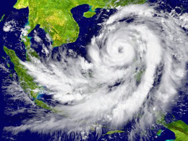 Hurricane near Southeast Asia clipart
