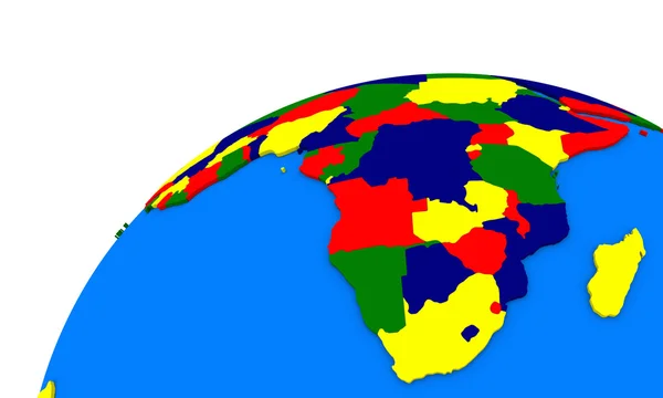 Sudáfrica en el mapa político de la Tierra —  Fotos de Stock